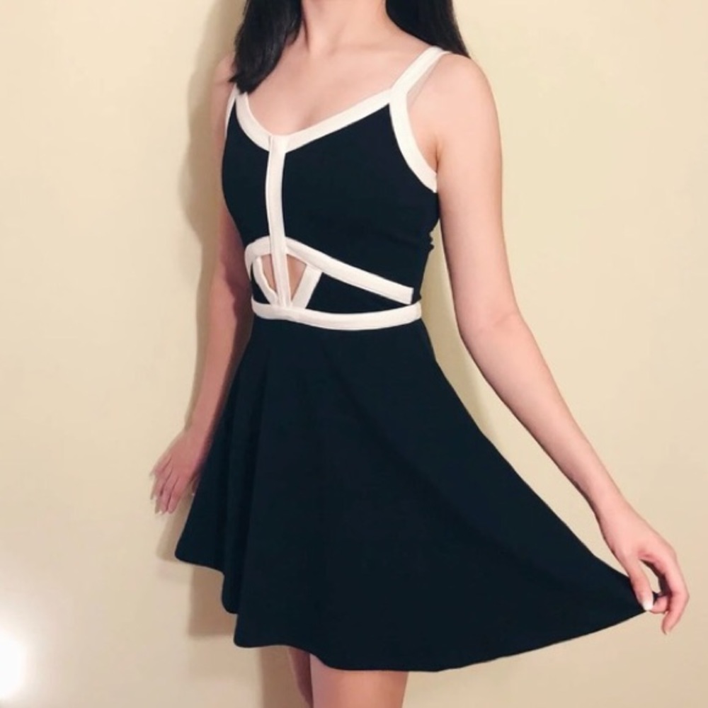 Black and white mini dress